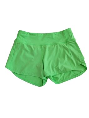 Lululemon Speedup Athletic Gym Midrise Run Shorts Bright Green Size 6